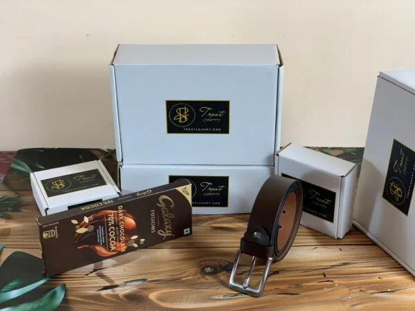 Men's Brown Belt & Cadbury Chocolates Gift Set